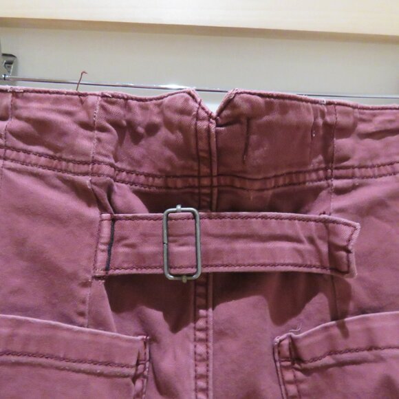 ANTHROPOLOGIE PILCRO The Kit High-Rise Wide-Leg Utility Trouser Pants in Maroon - Picture 13 of 14